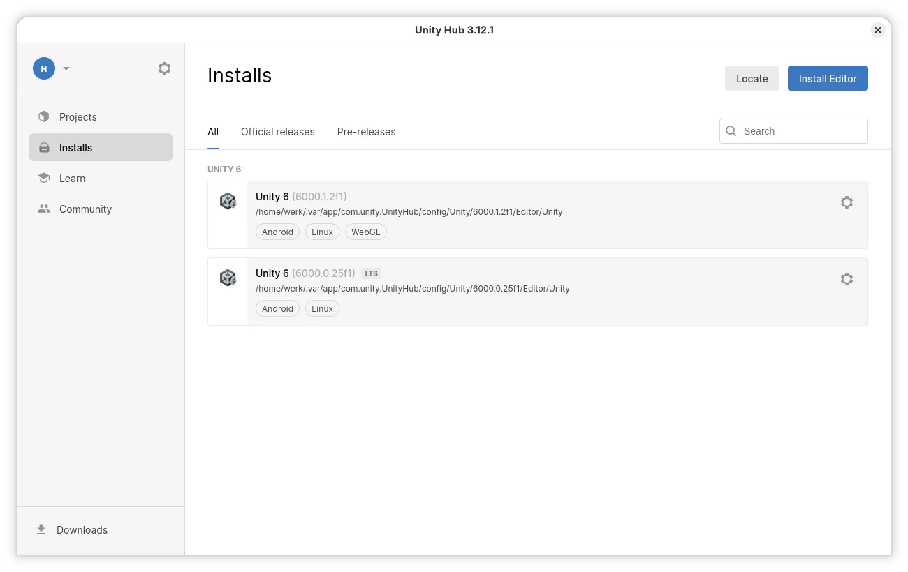 Install Unity Hub on Linux | Flathub