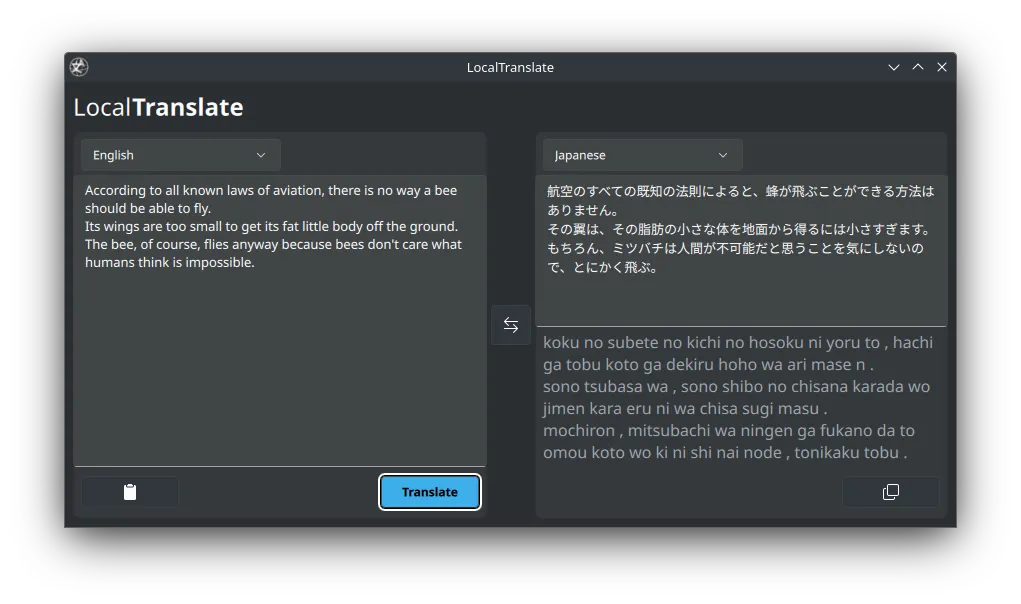 Install LocalTranslate on Linux | Flathub