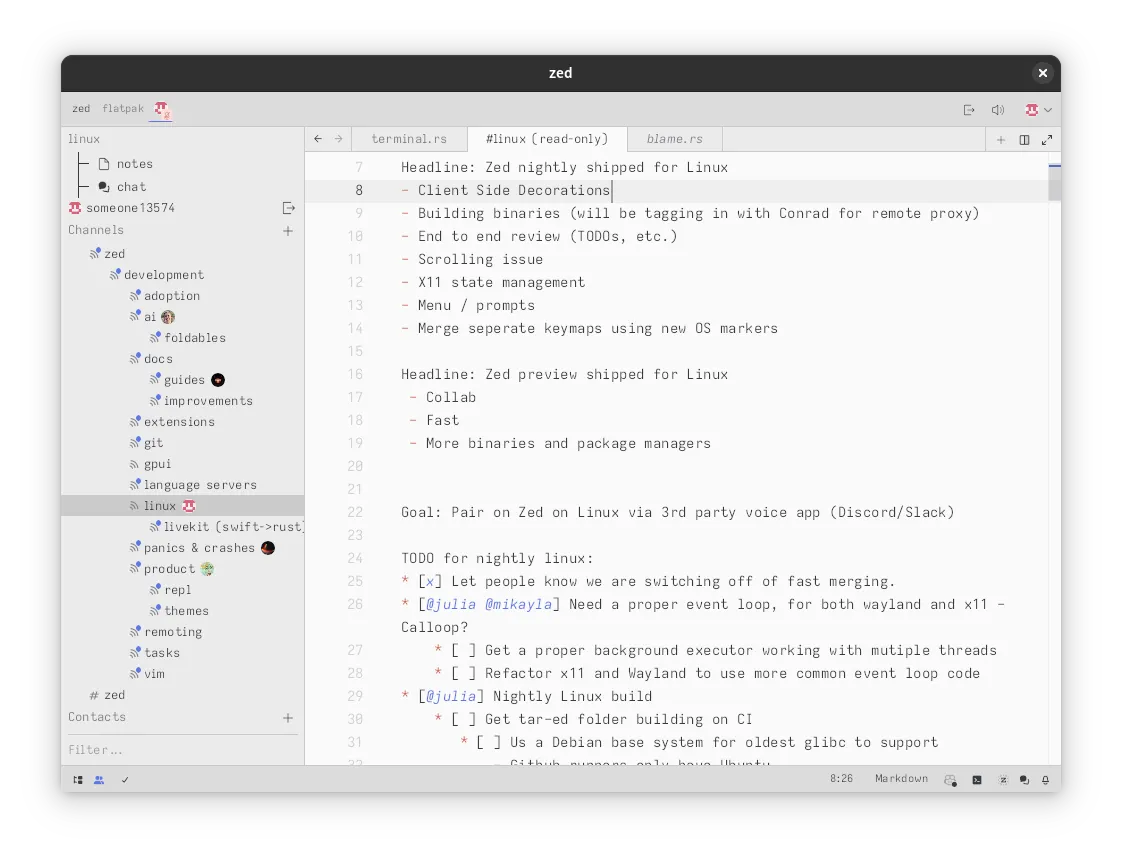 Install Zed on Linux | Flathub