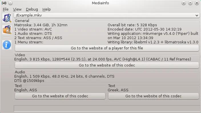 MediaInfo uygulamasını Linux'ta kur | Flathub