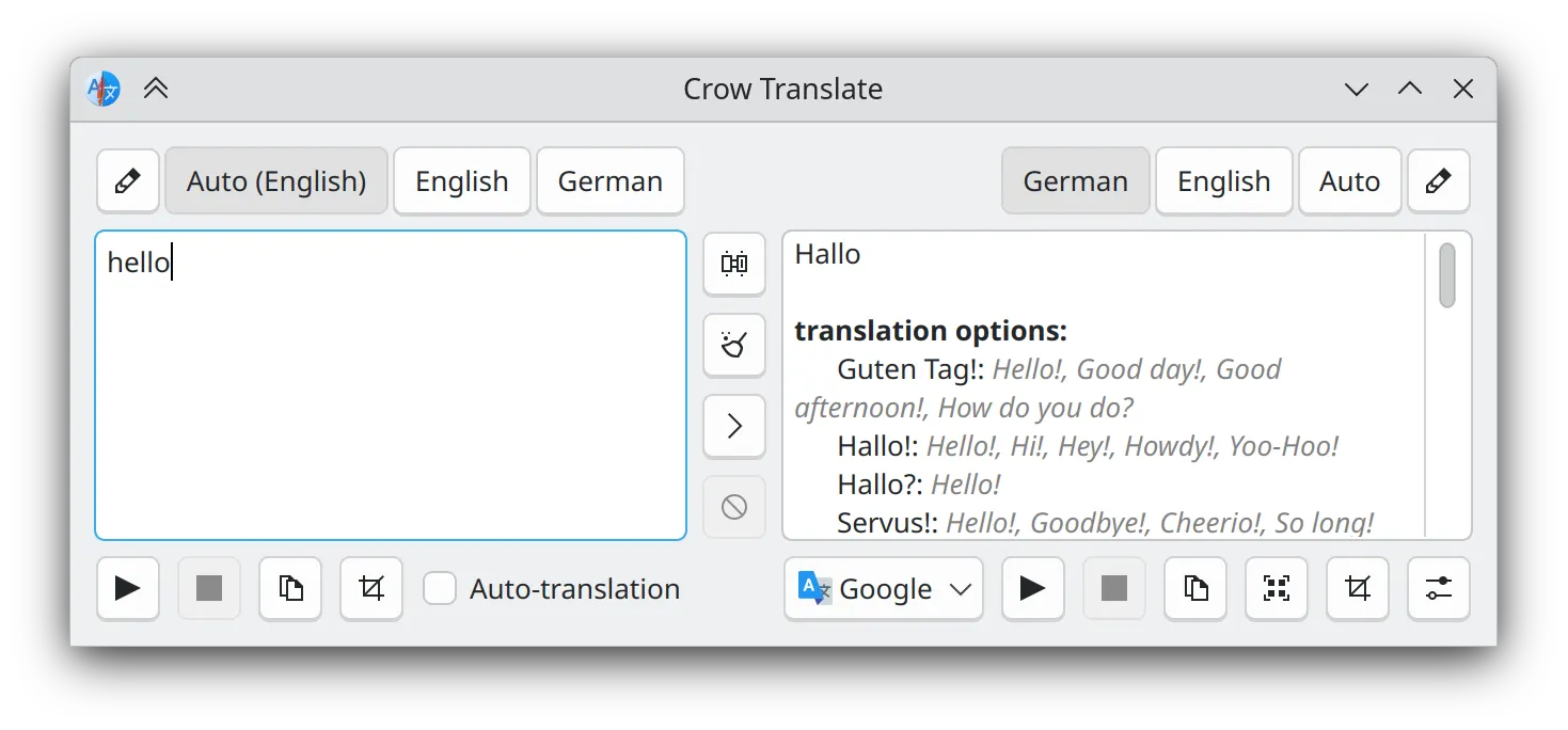 Crow TranslateをLinuxにインストール | Flathub