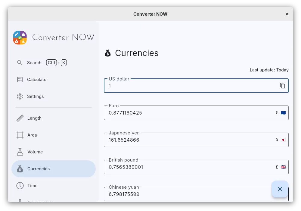Simply start typing and it will convert to all the other units in real time