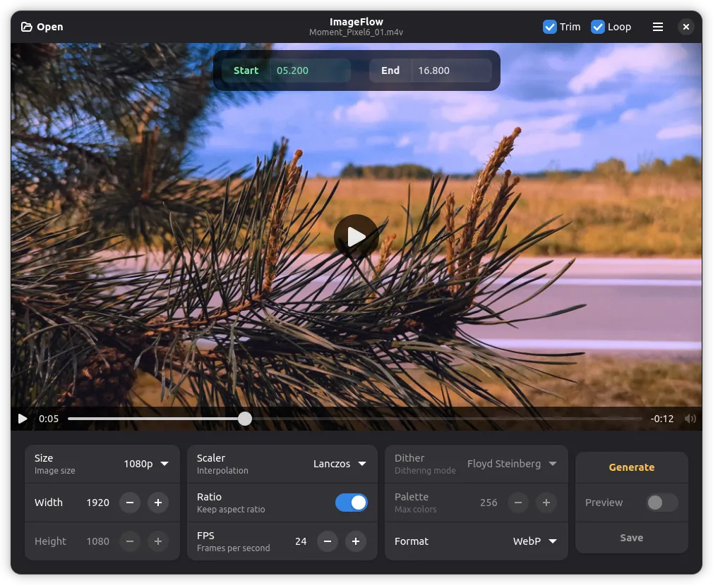 ImageFlow in dark mode