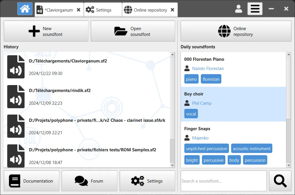 Polyphone Main Window