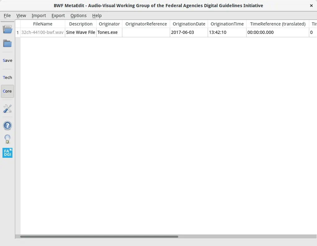 Core metadata view