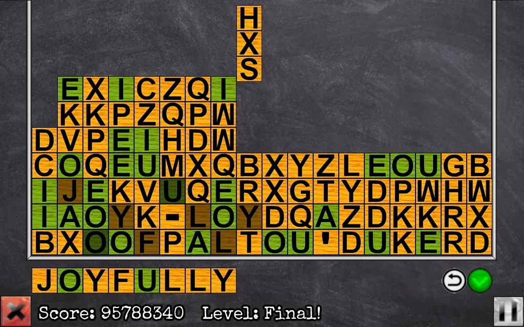 Educational word spelling gameplay with falling letters