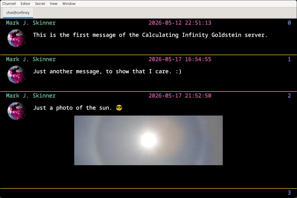 The main window of the Goldstein GTK4 application.