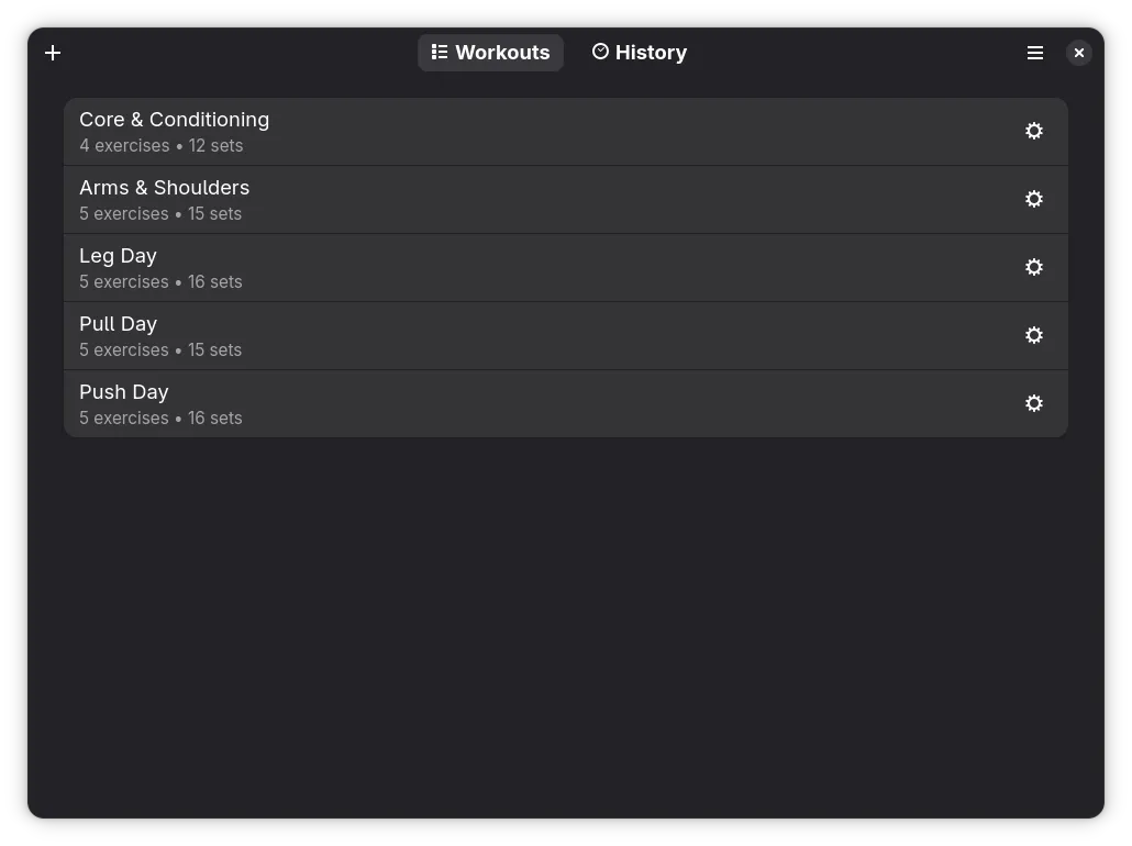 Browse and manage your workout plans