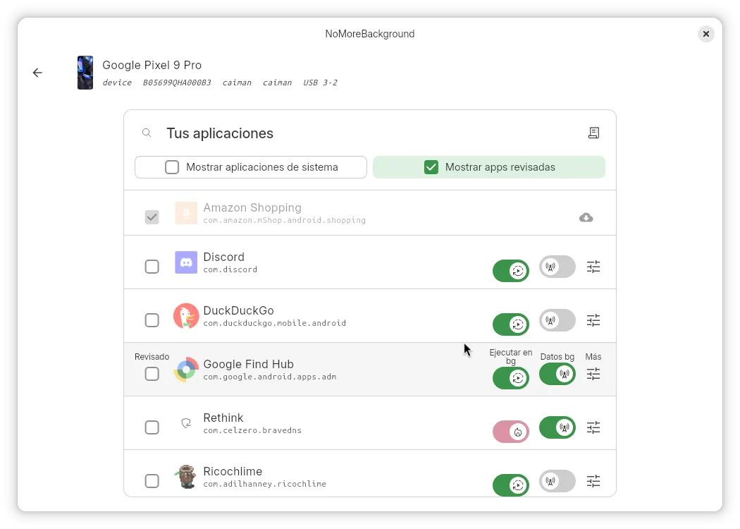 Manage which apps can run in the background