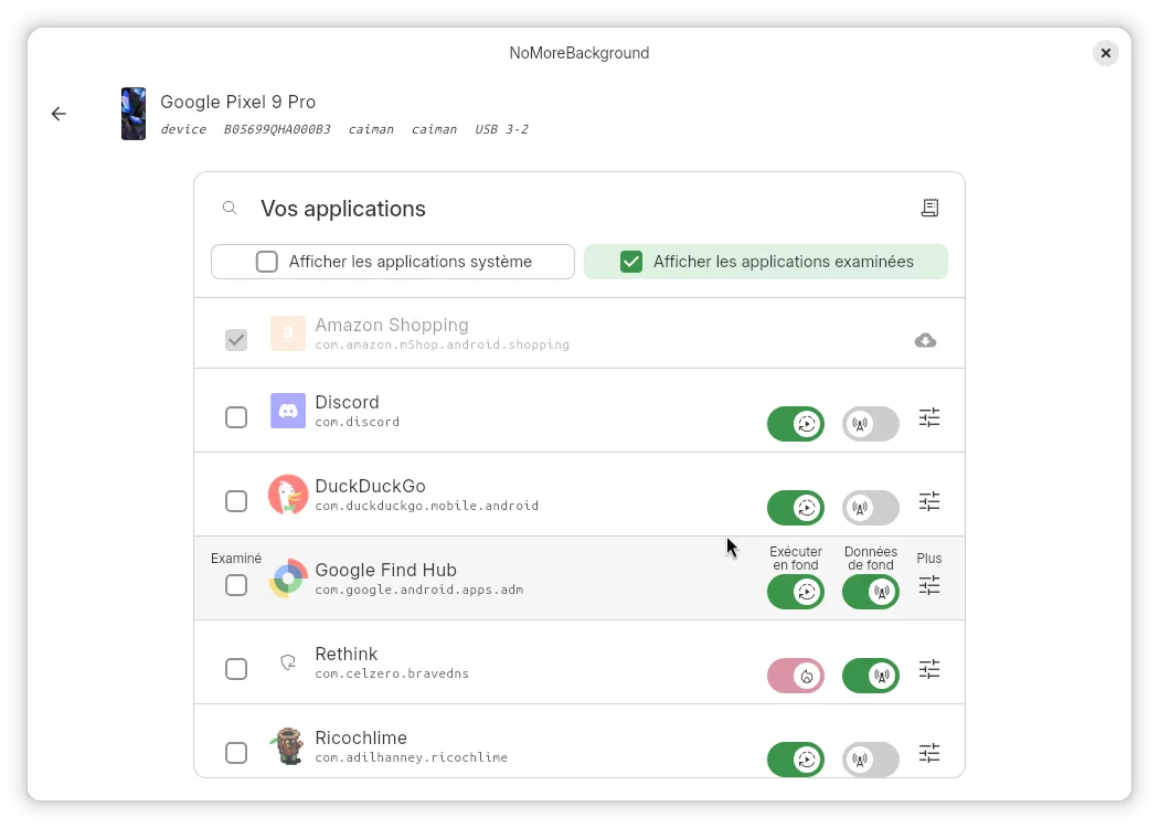 Manage which apps can run in the background
