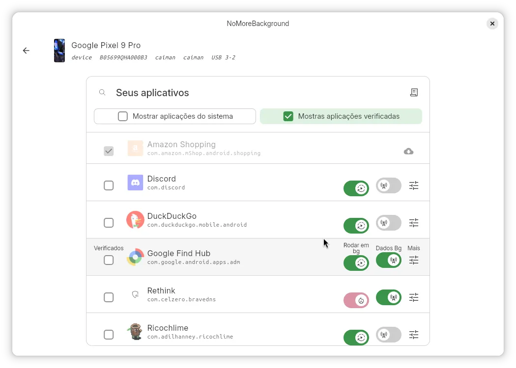 Manage which apps can run in the background