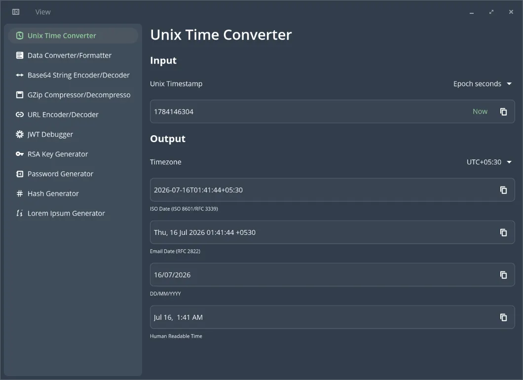 UNIX Timestamp Converter Page