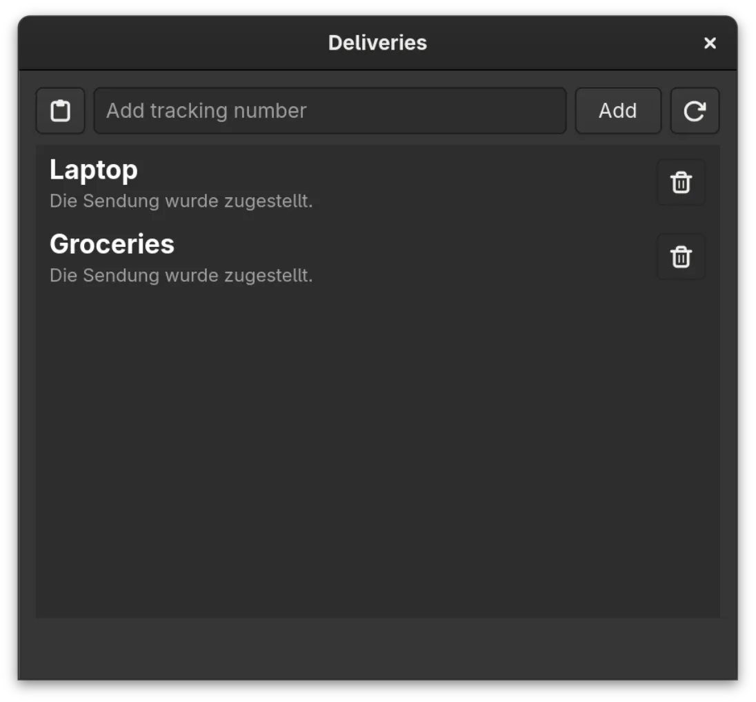 Main application window