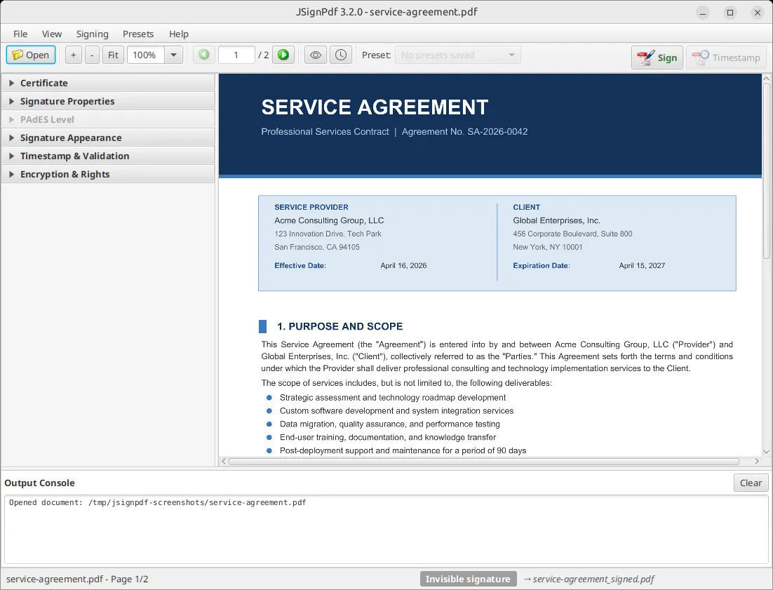 JSignPdf main window