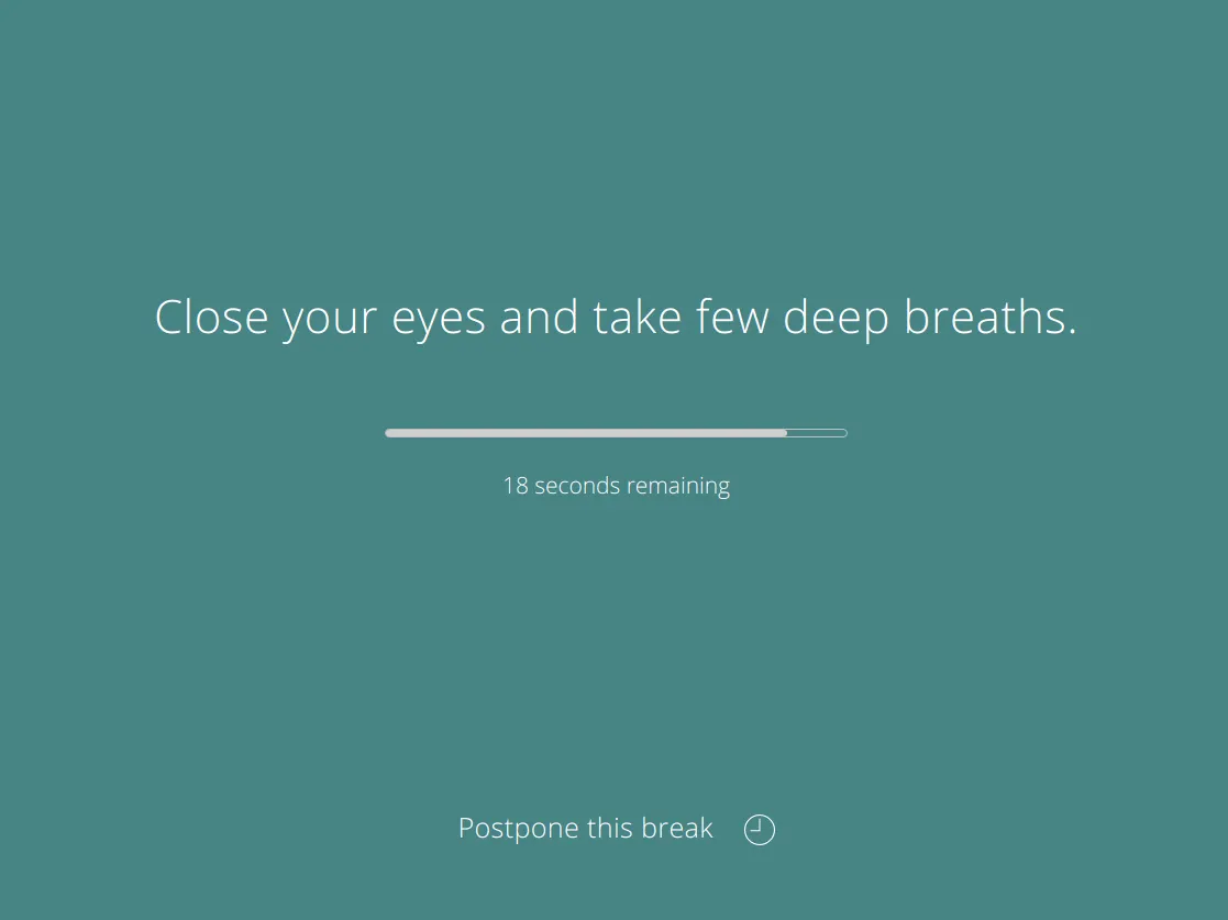 Stretchly Mini break screen