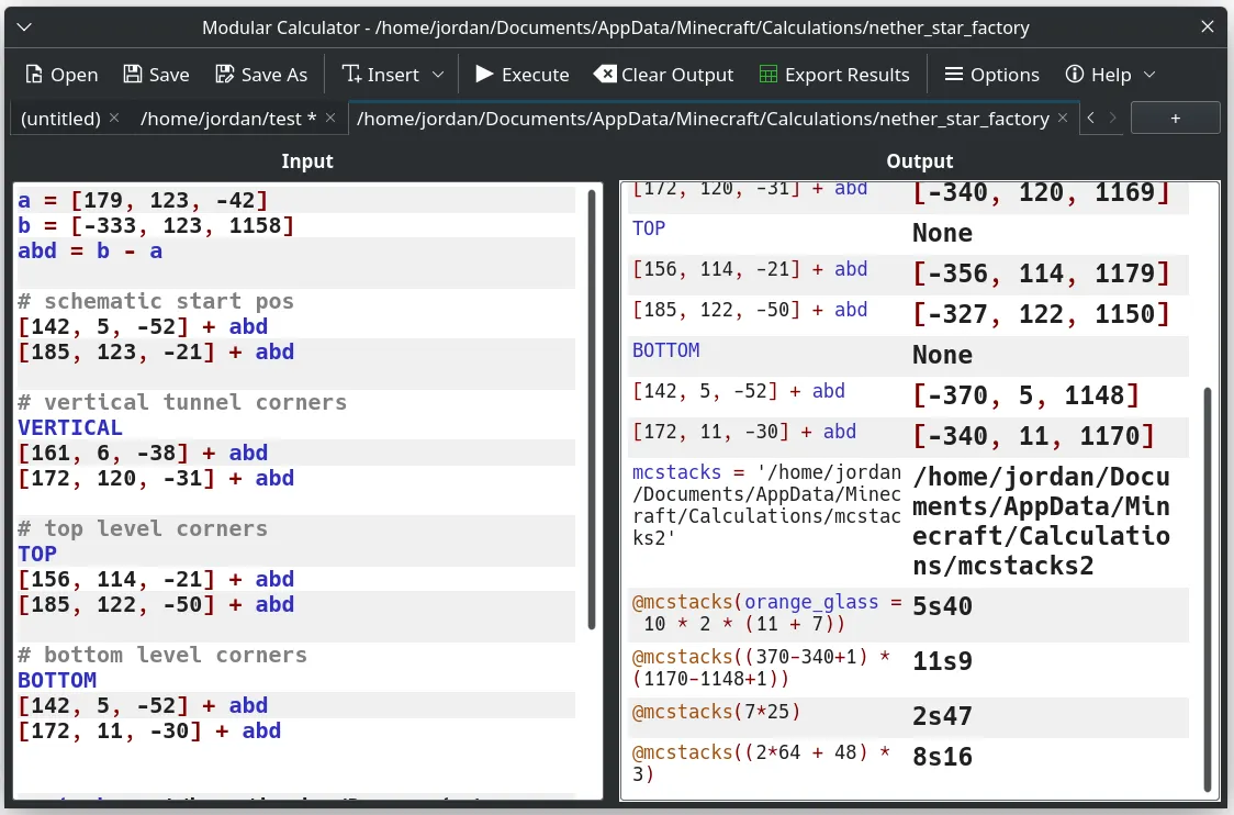 Complex, multi-stage calculations can be performed