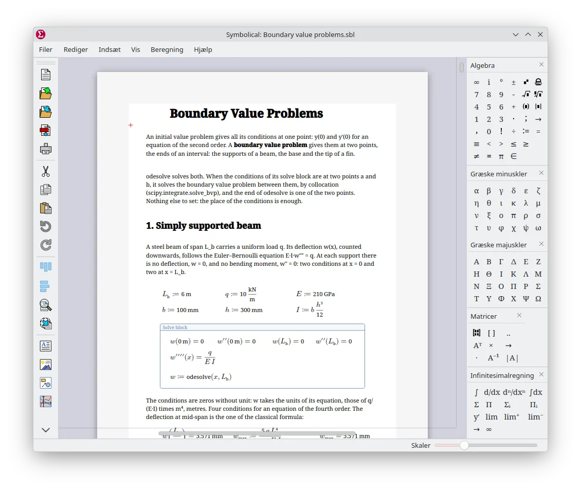 Symbolical showing a document with a solve block