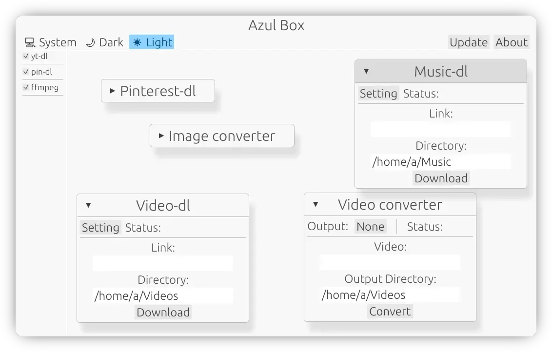 Azul box in light theme