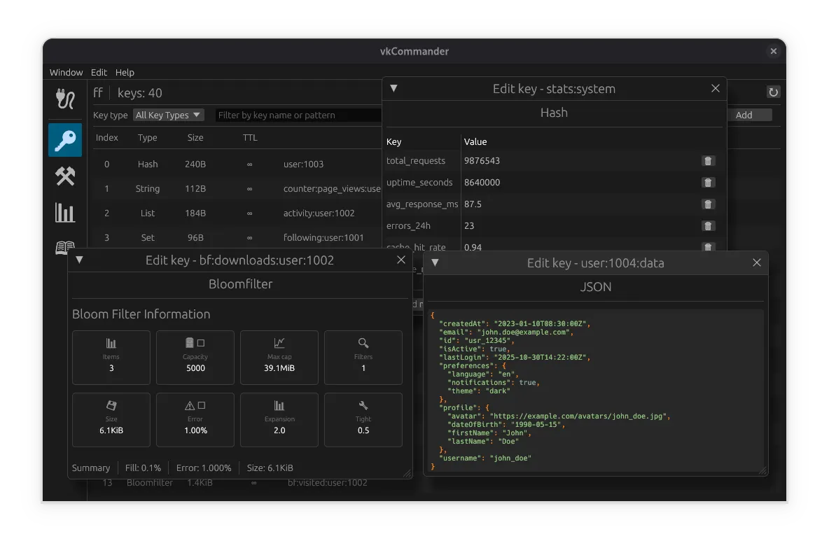 Keys browser
