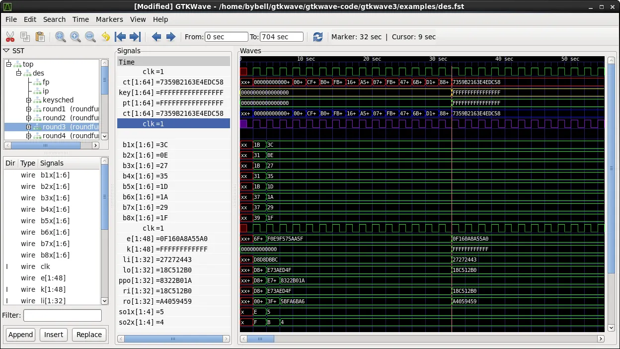Main GTKWave waveform viewer window