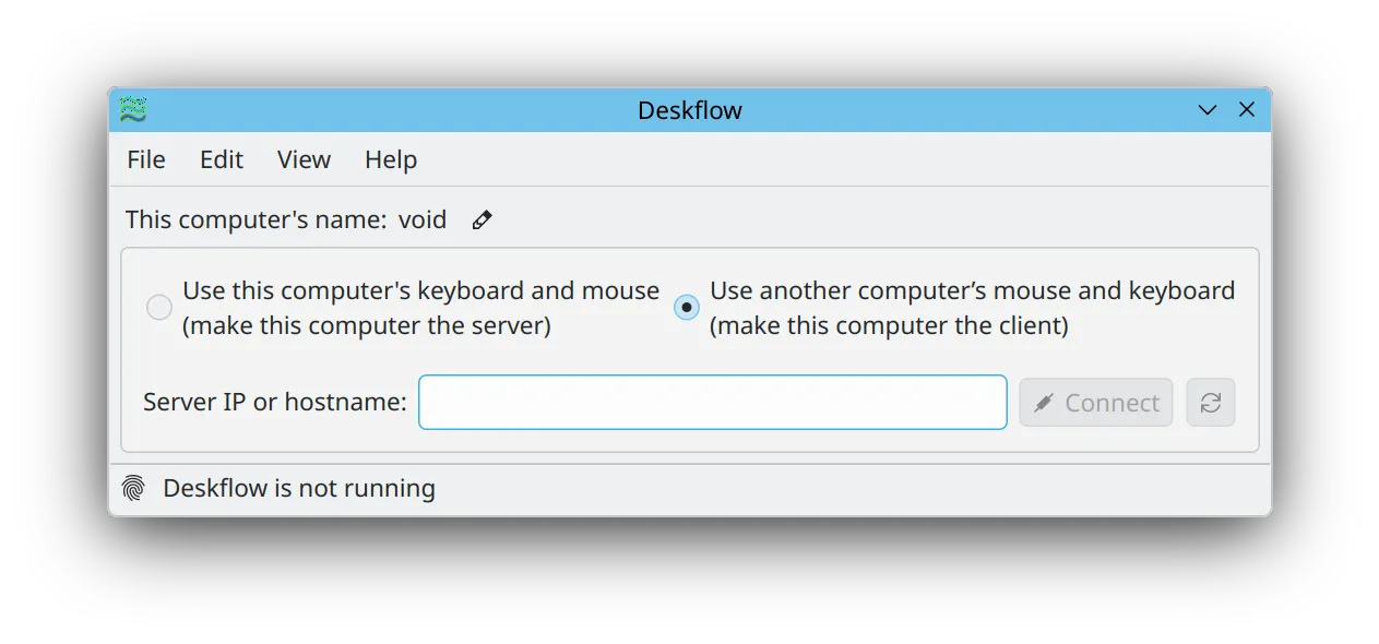 Deskflow in client mode on KDE