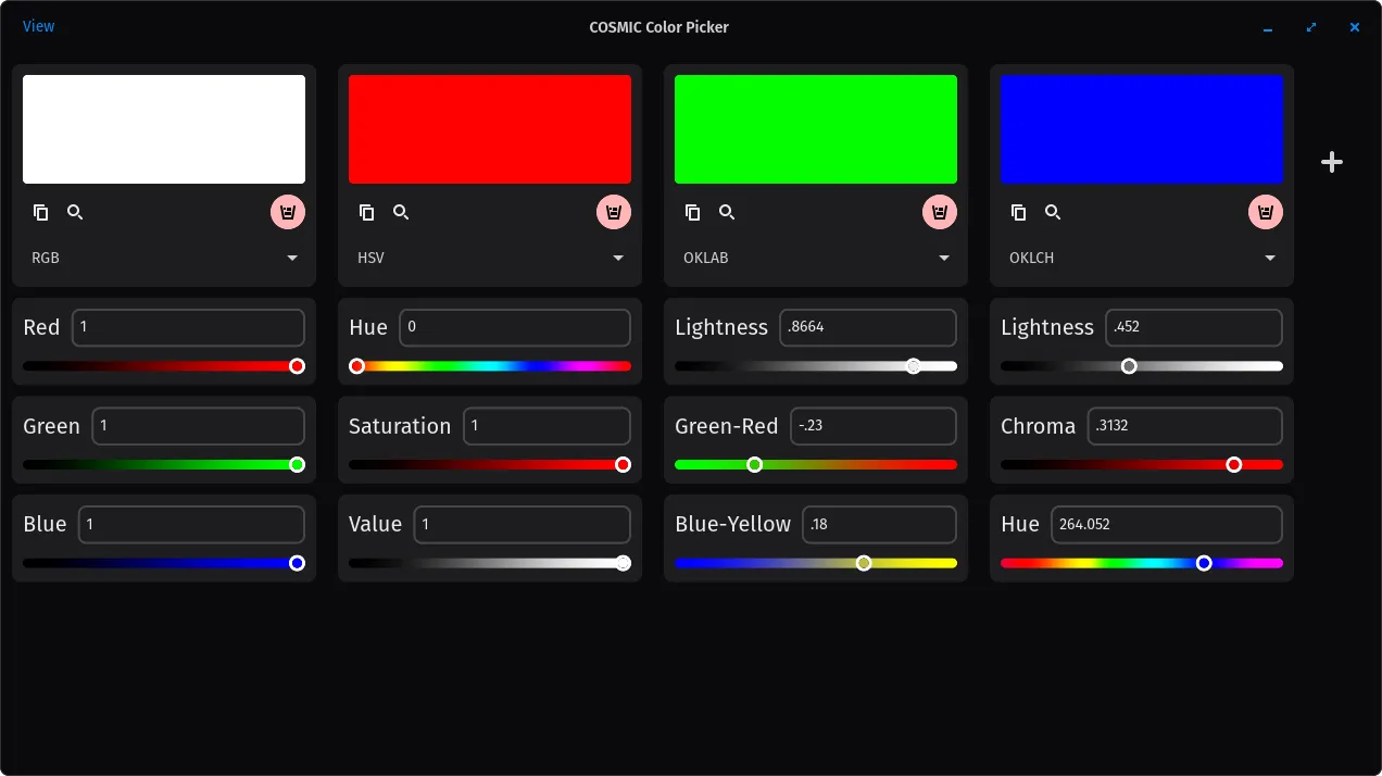 Dark mode with RGB, HSV, OKLAB and OKLCH Colorspaces