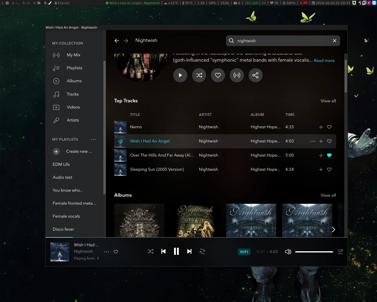 Tidal playing music