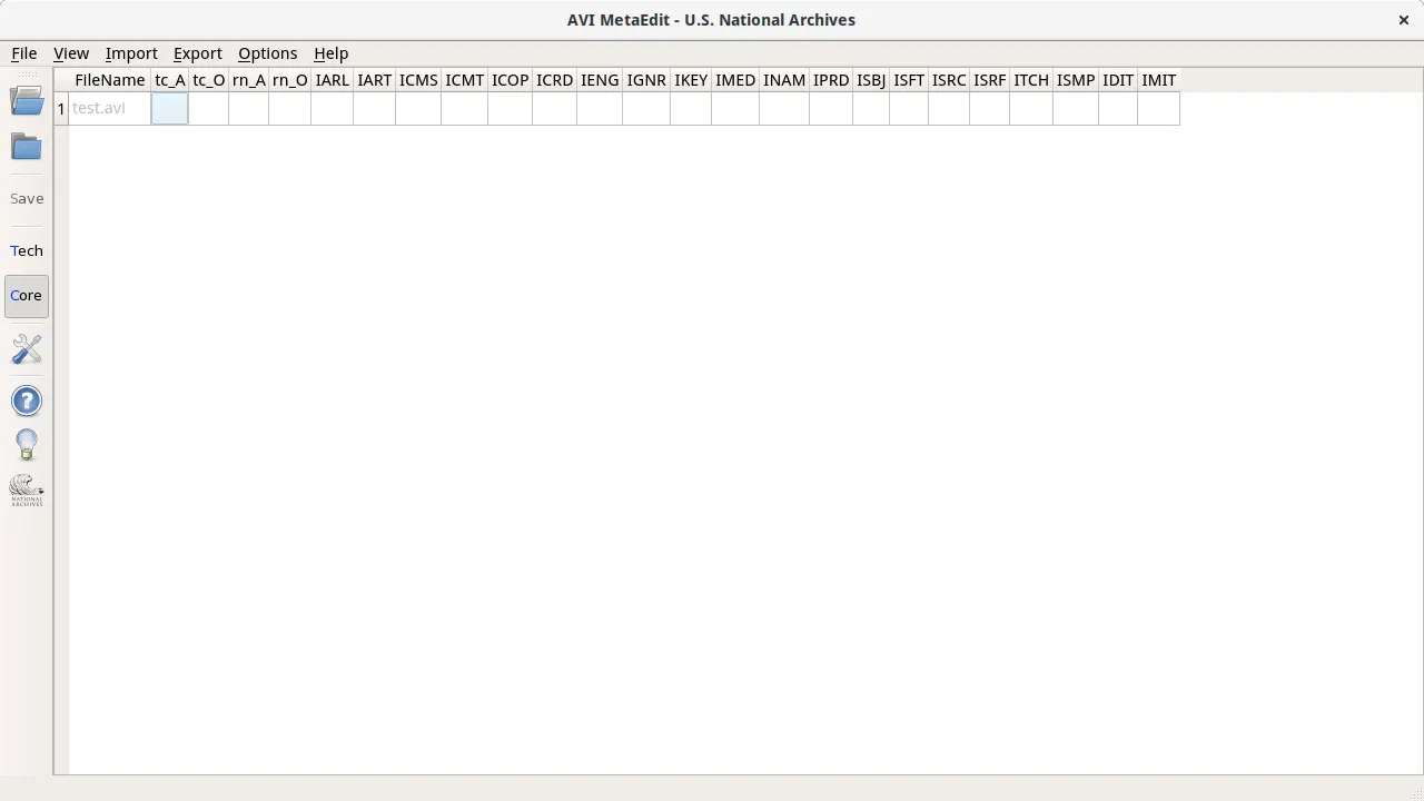 Core metadata view