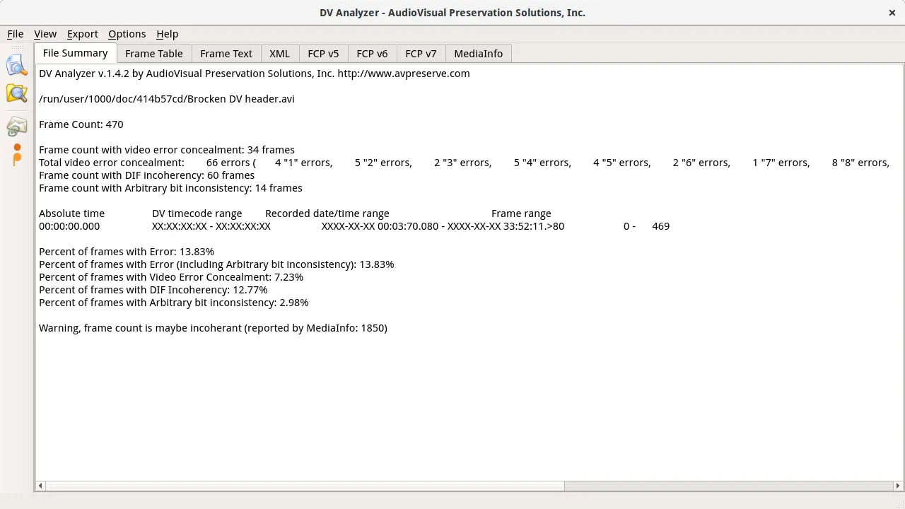Summary view