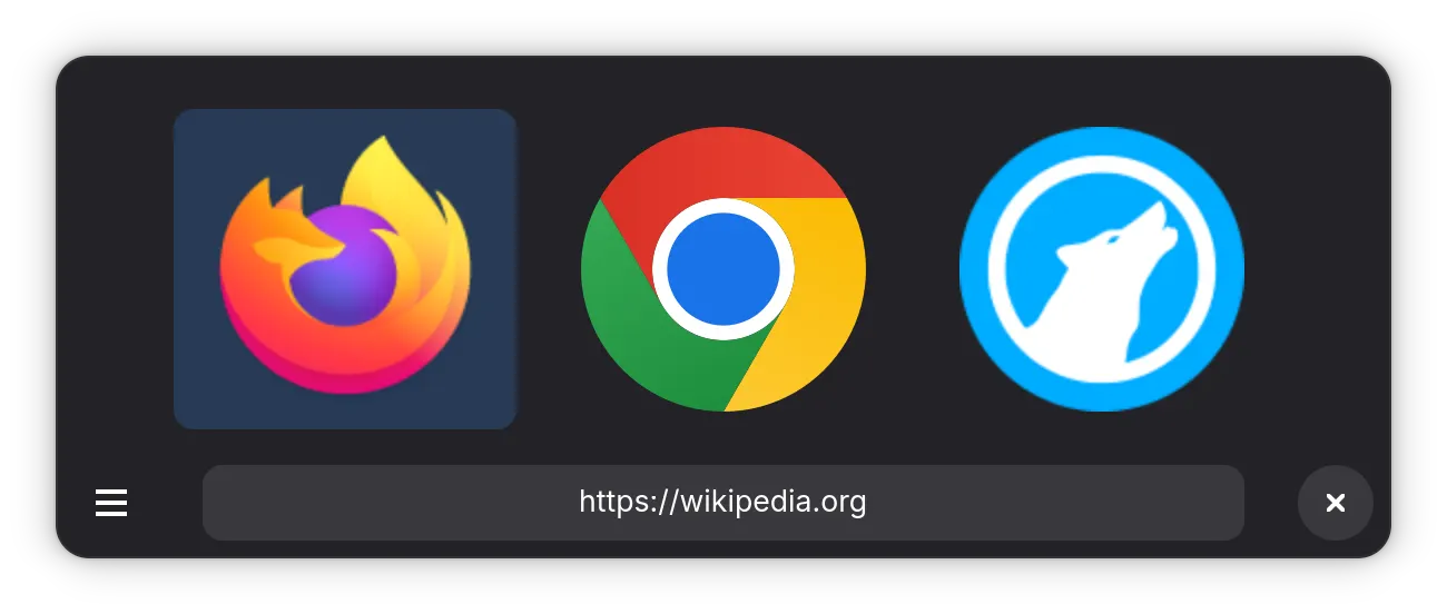Select a browser from the launcher.