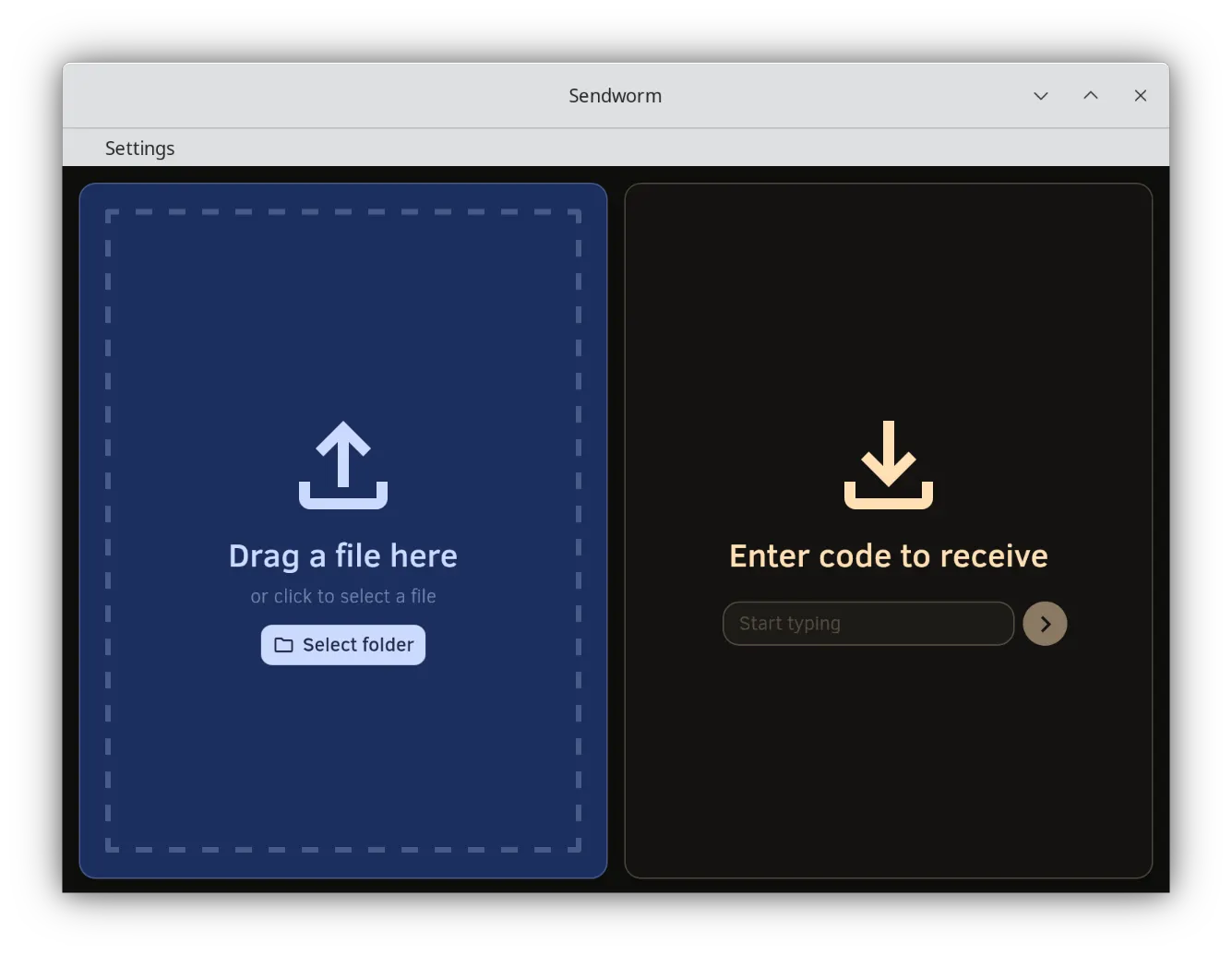 Main application screen.