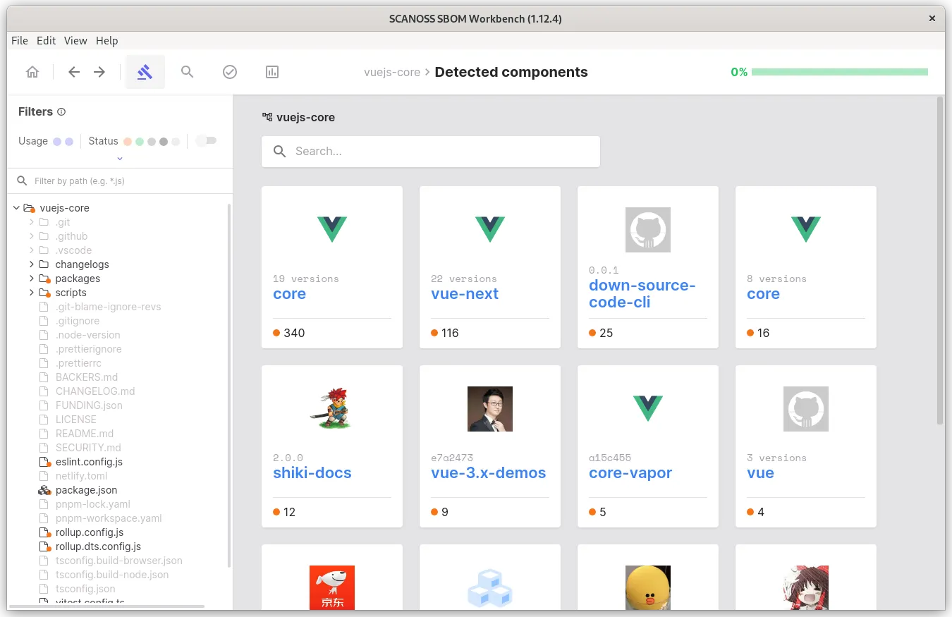 Main dashboard