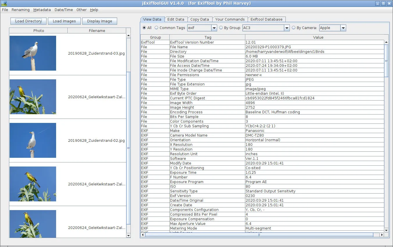 jExifToolGUI on GNU/Linux