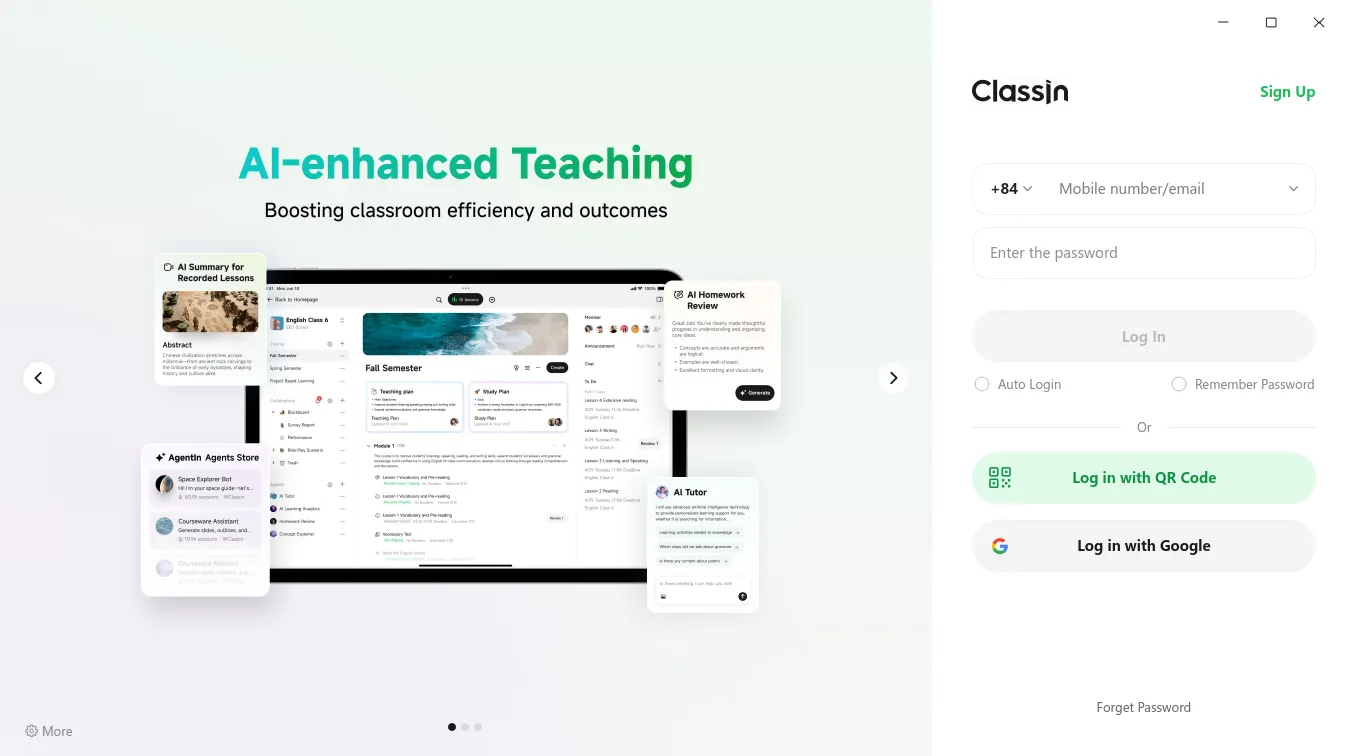 ClassIn login interface