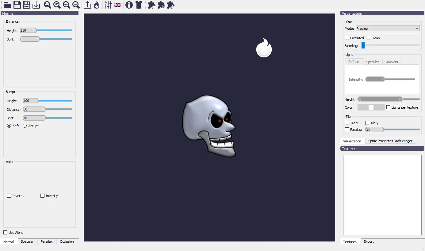 Preview of sprite render with generated maps