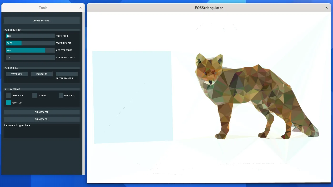 Triangulation preview of the default startup graphic