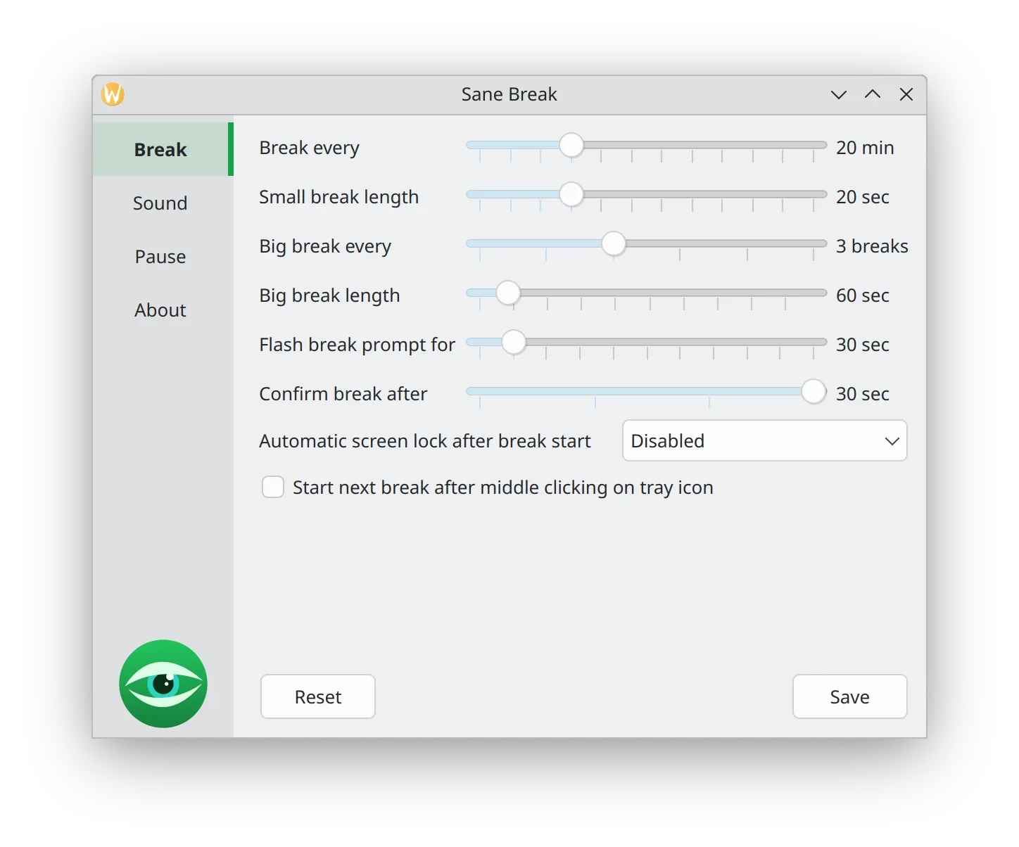 The configuration UI