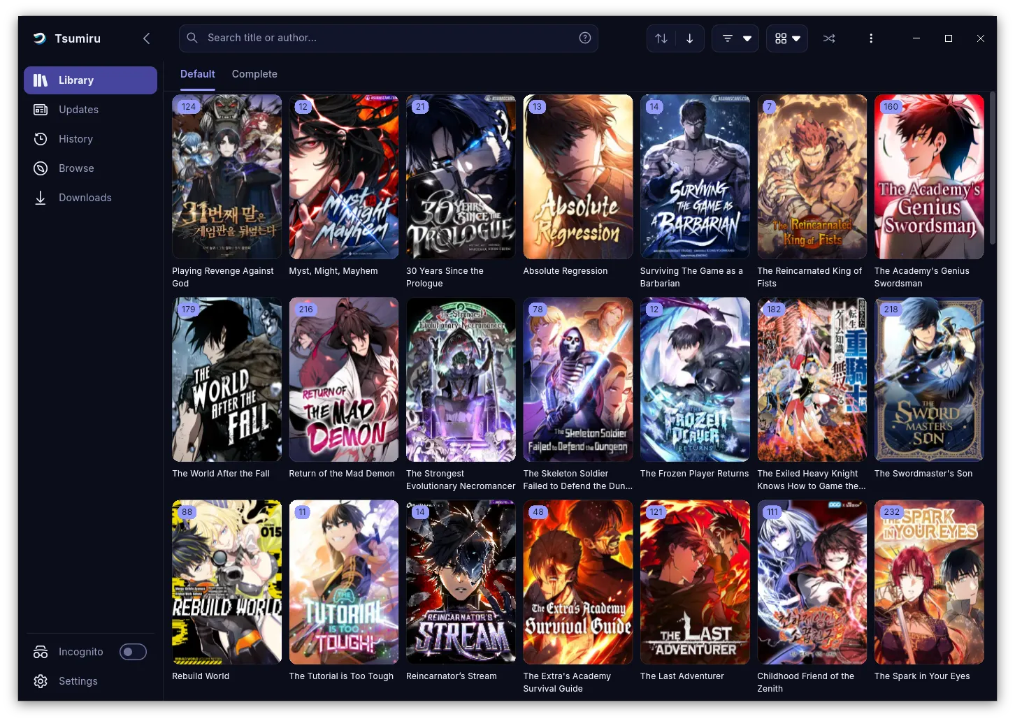 Your whole library at a glance