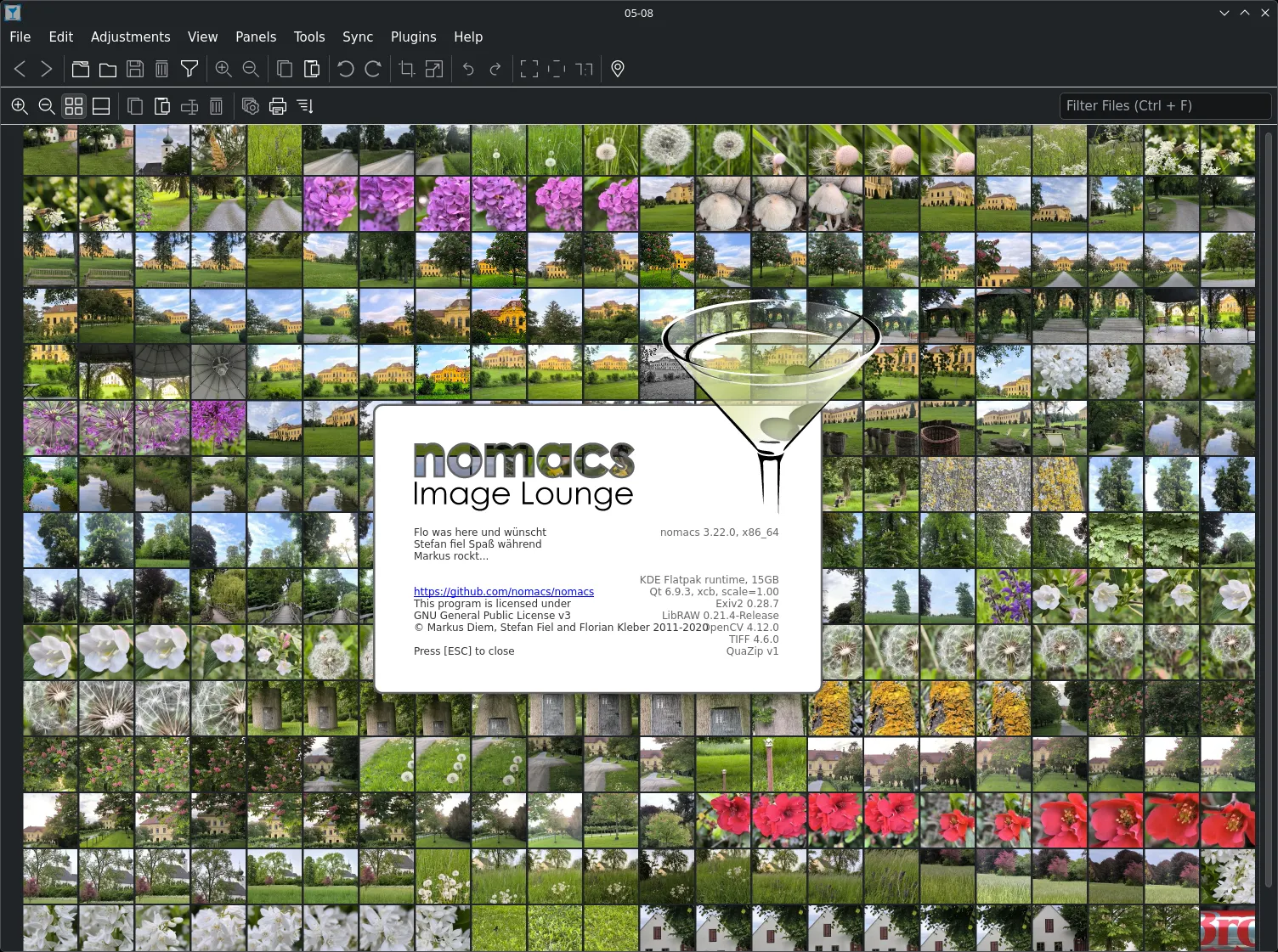 Image thumbnails in nomacs viewer
