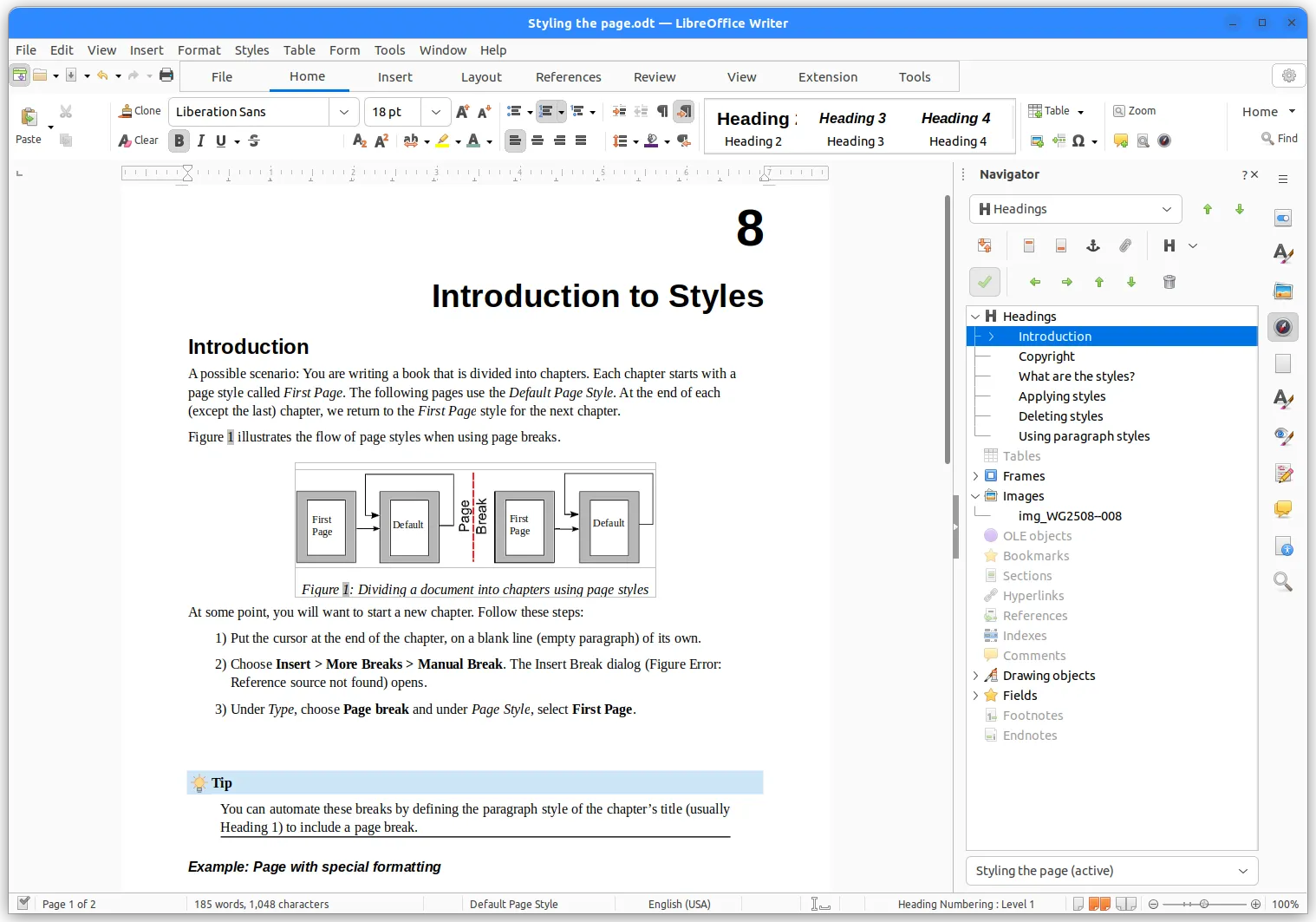 Sample Writer document