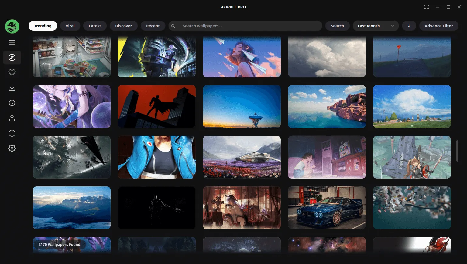 4KWALL: Explore page
