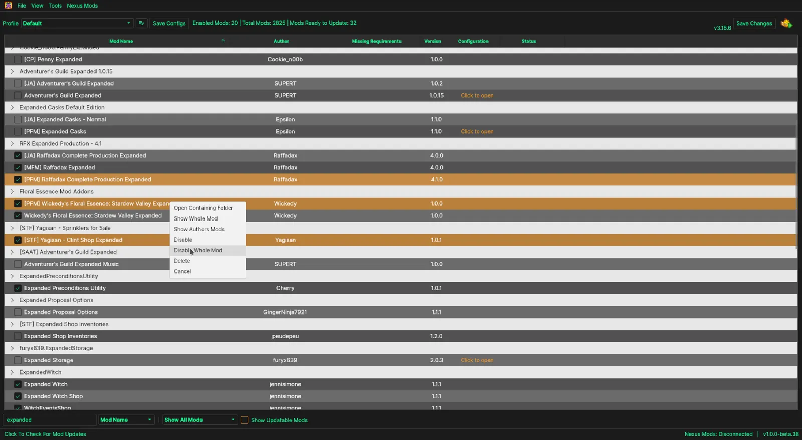 Organizing mods for Stardew Valley
