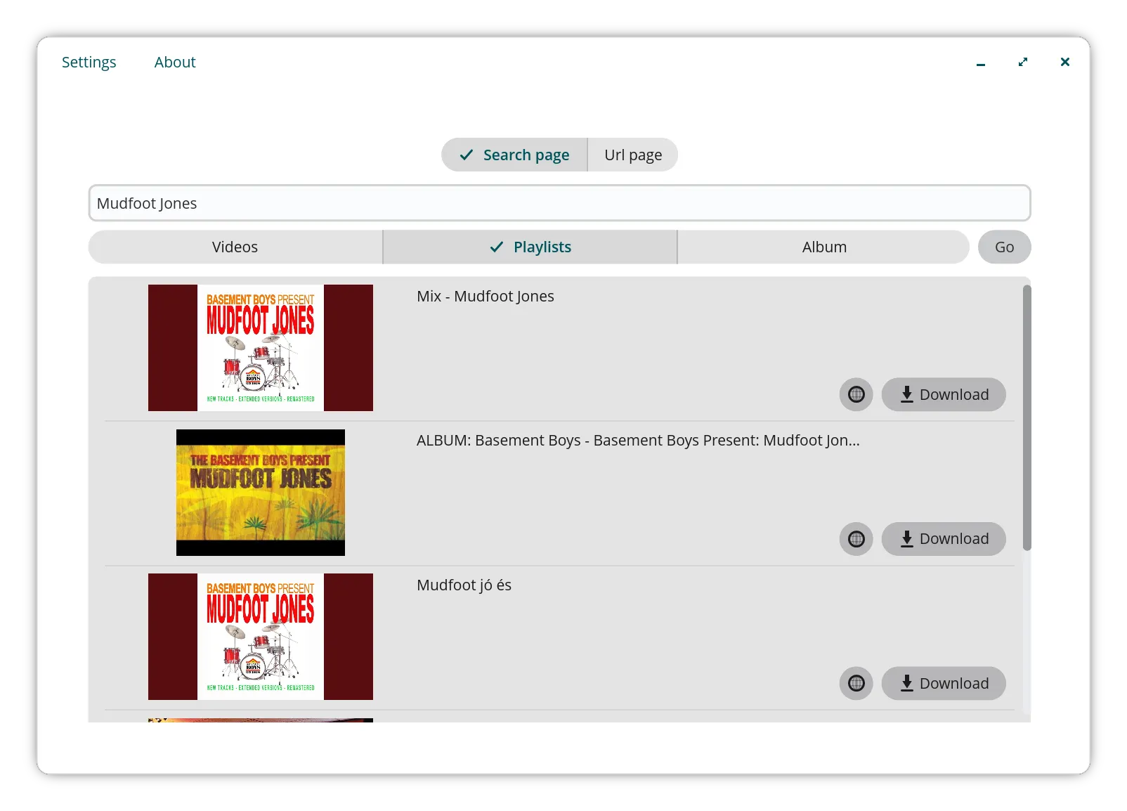 Search page