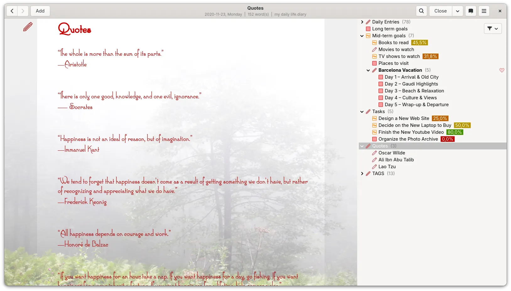 Editing screen