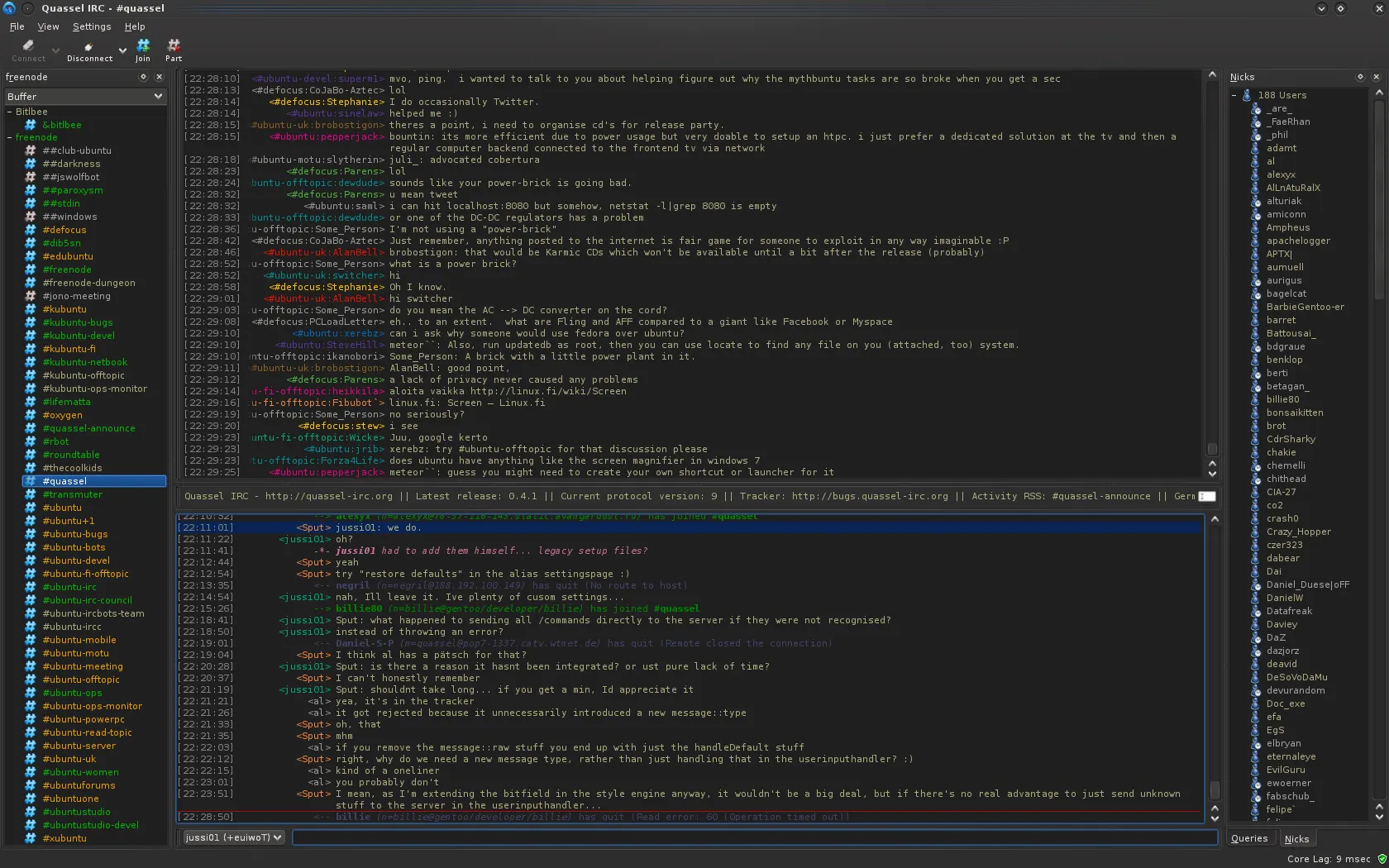 Chat view with dark theme