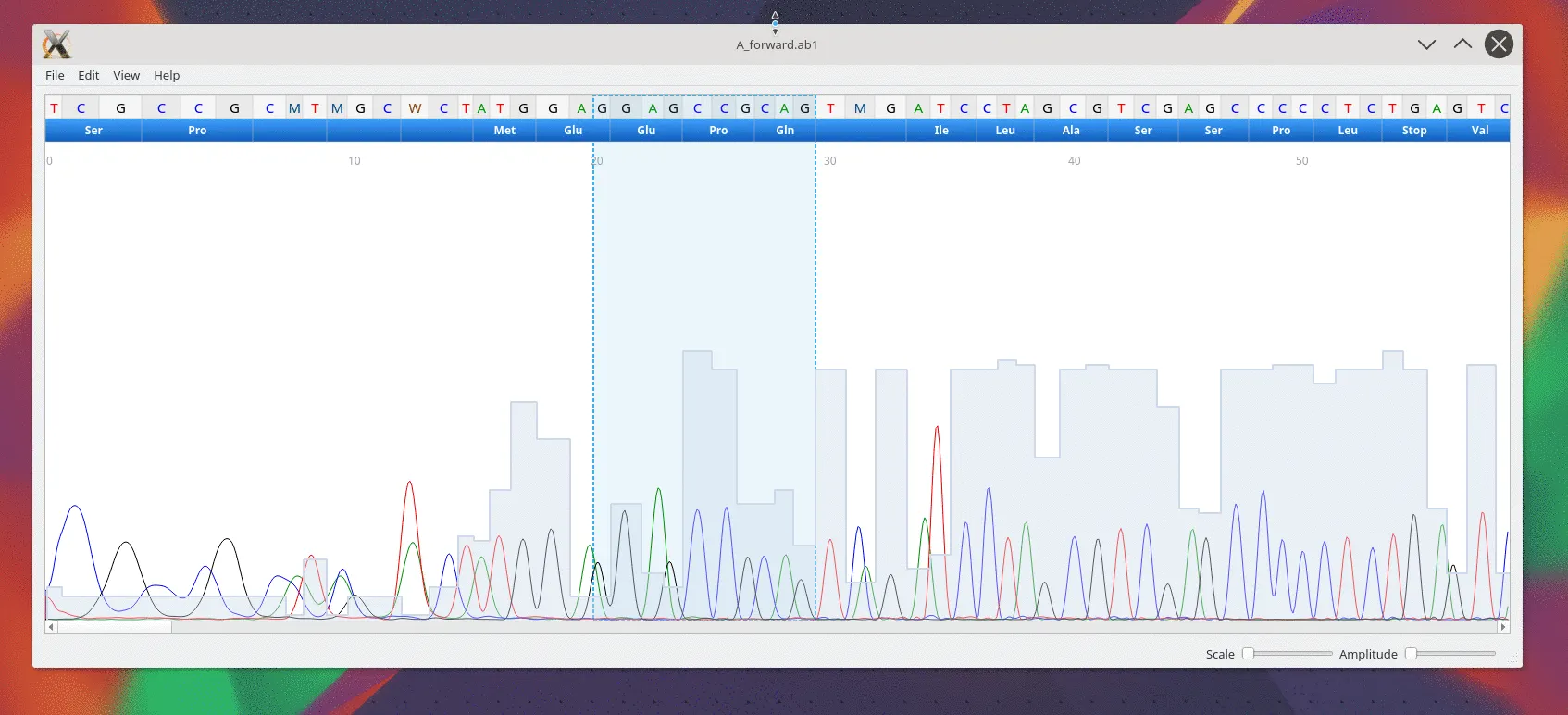 Searching for a sequence pattern.
