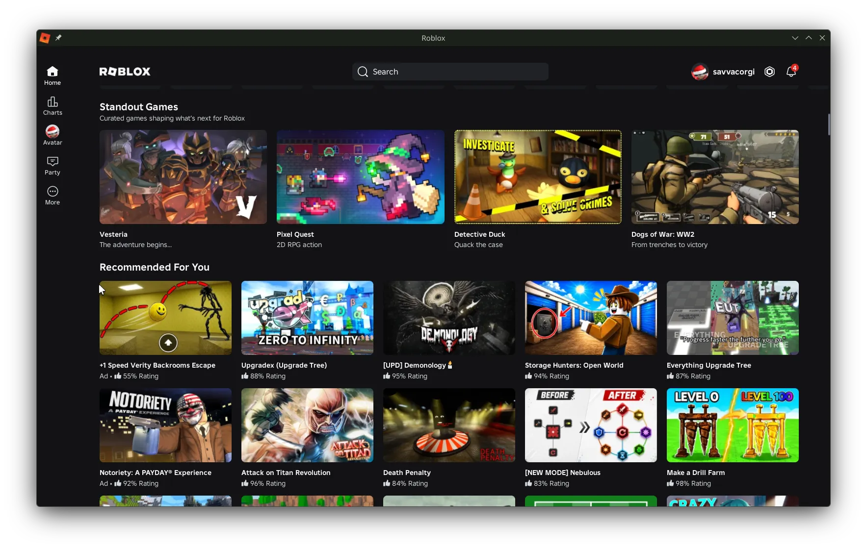 Browse Roblox experiences