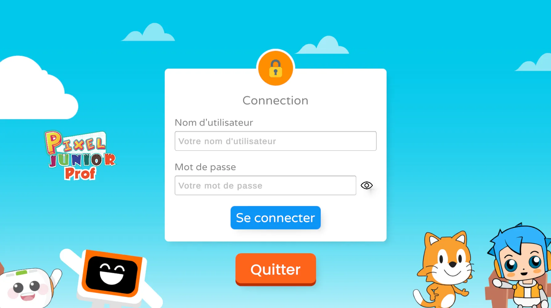 Login screen