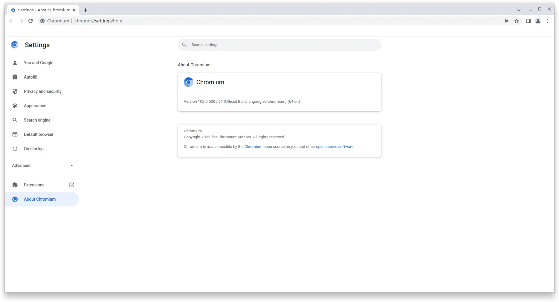 About window with light mode