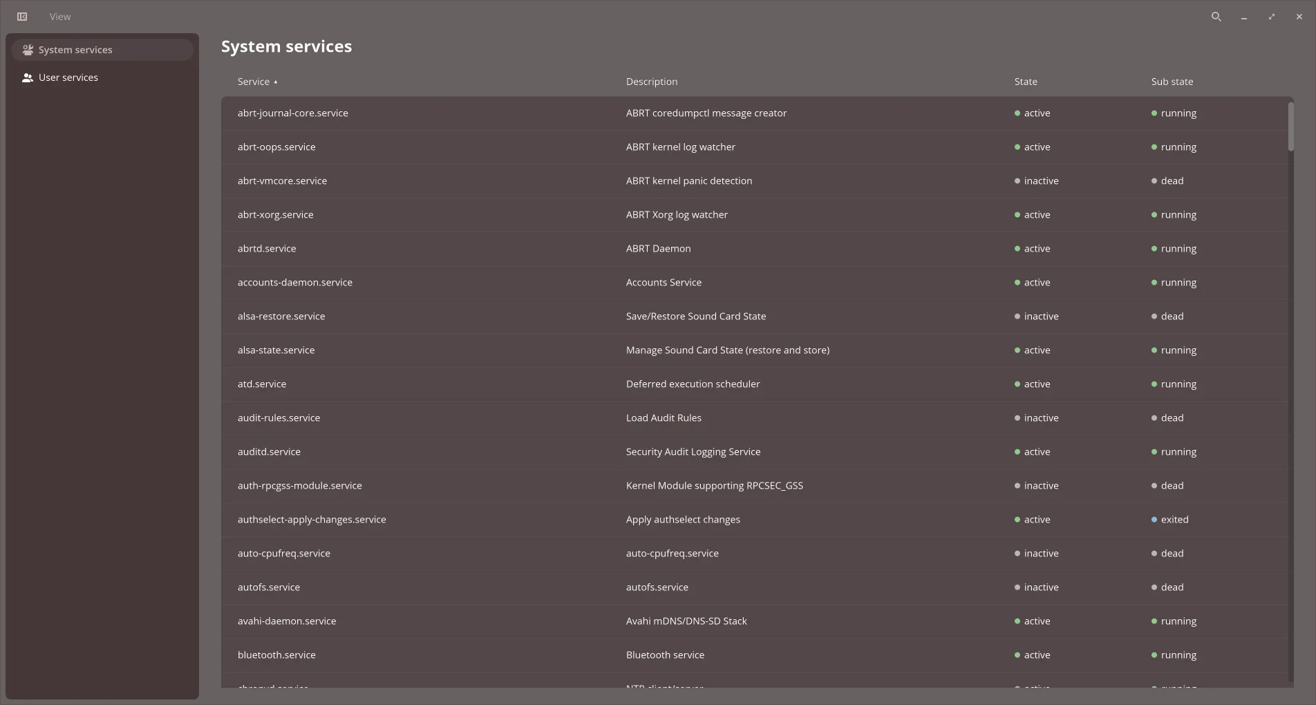 Services List